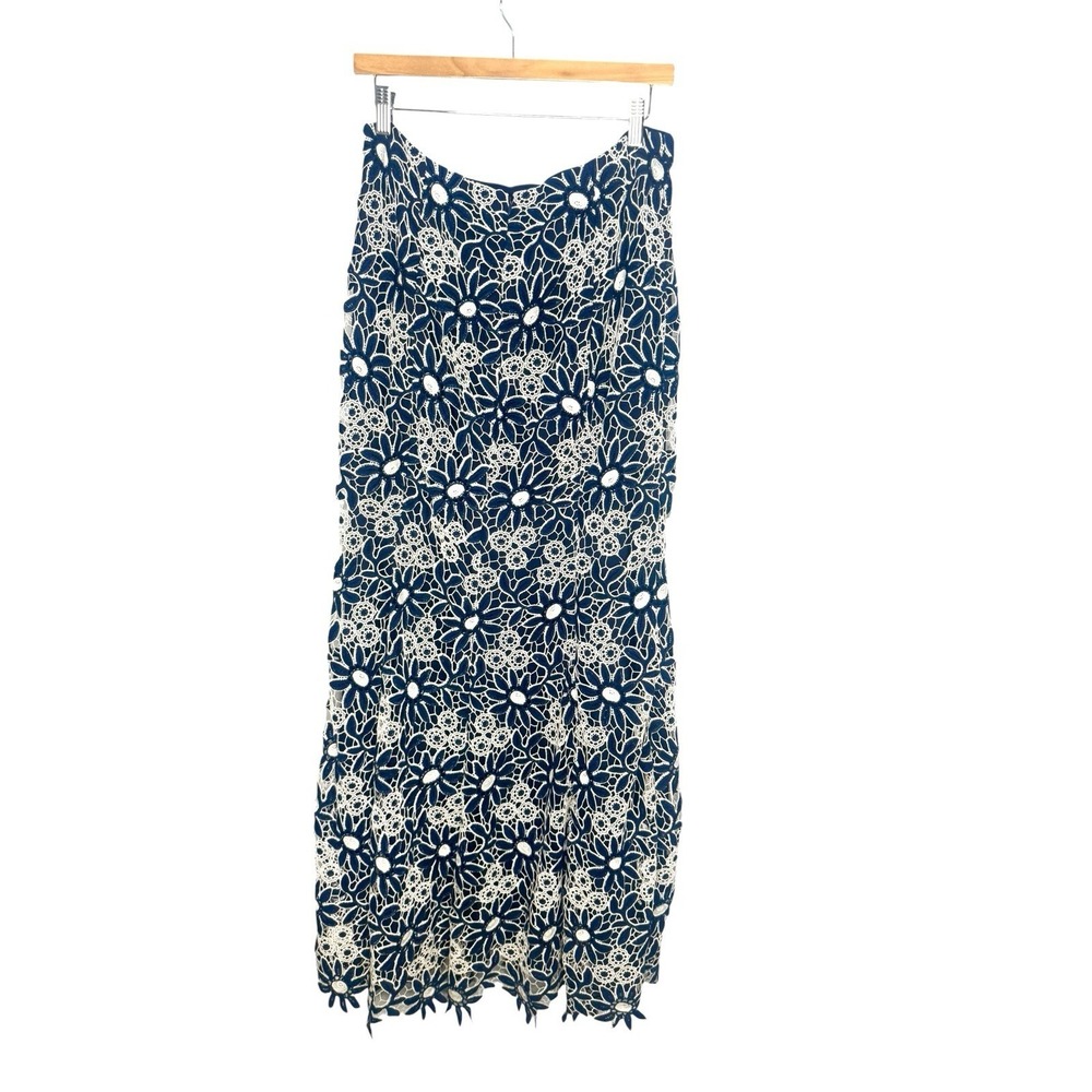 Worth Crochet Lace Maxi Skirt Size 6 Boho Summer Resort Cottagecore Prairie
